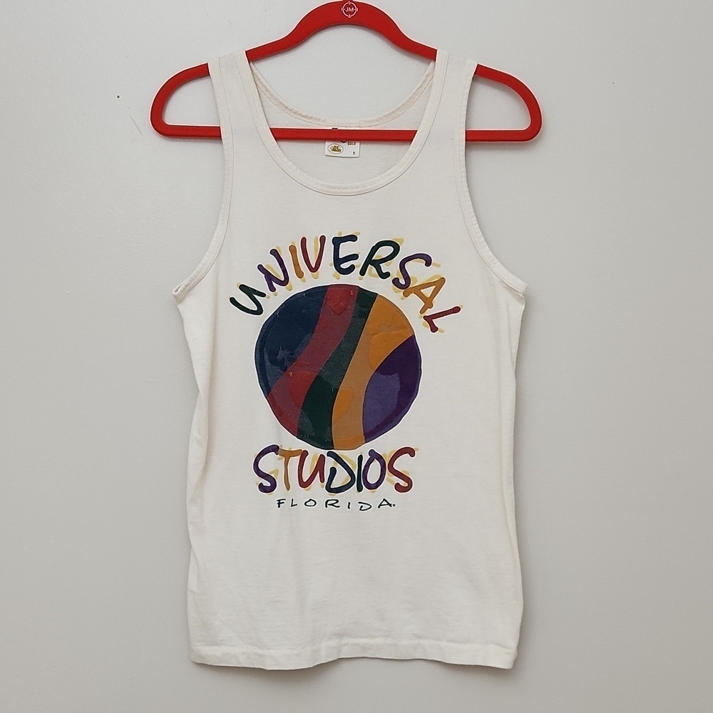 Vintage Universal Studios Florida Tank Top Tennessee River Gold Small White Grap